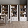 Alzata per credenza 130x111h cm 9 vani con vetrina bianco frassinato rovere Provenza