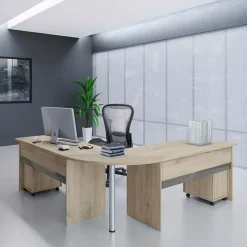 Angolo 99x60cm per scrivania rovere antracite lucido Time