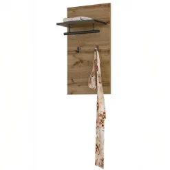 Appendiabiti a parete 40x70h cm con mensola rovere Lolla