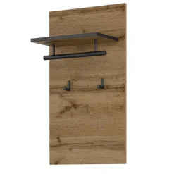 Appendiabiti a parete 40x70h cm con mensola rovere Lolla