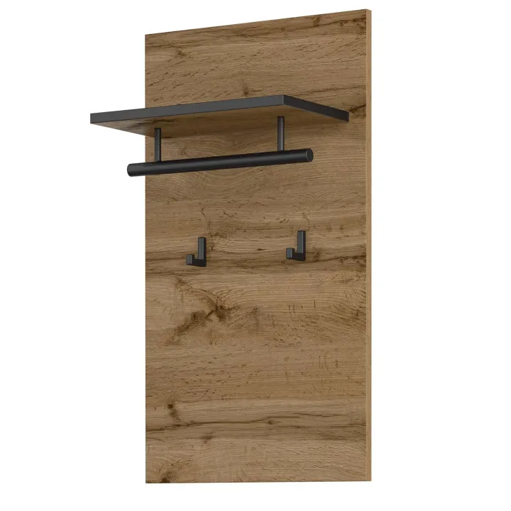 Appendiabiti a parete 40x70h cm con mensola rovere Lolla