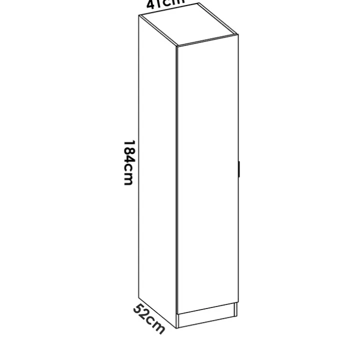 Armadio angolare 133x184h cm con barra appendiabiti legno bianco Juan