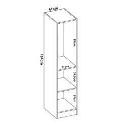 Armadio angolare 133x184h cm con barra appendiabiti legno bianco Juan