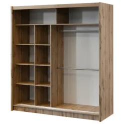 Armadio cannettato 203x215h cm 2 ante scorrevoli rovere bianco Ciang