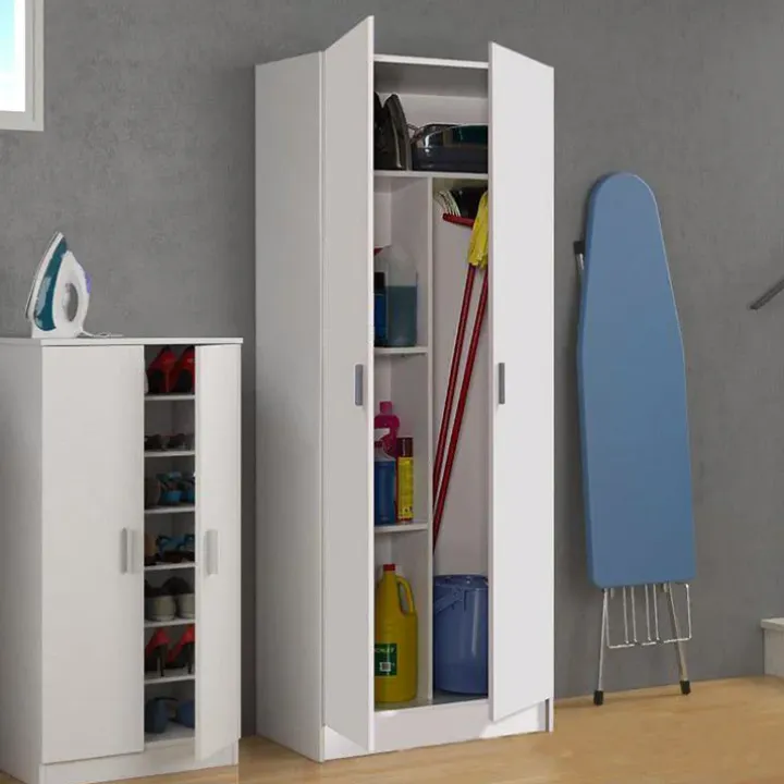 Armadio ingresso 73x180h cm 2 ante battenti multiuso bianco opaco Corie