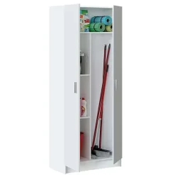 Armadio ingresso 73x180h cm 2 ante battenti multiuso bianco opaco Corie