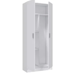 Armadio ingresso 73x180h cm 2 ante battenti multiuso bianco opaco Corie