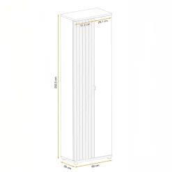 Armadio ingresso 60x202h cm cannettato rovere nero Berlino