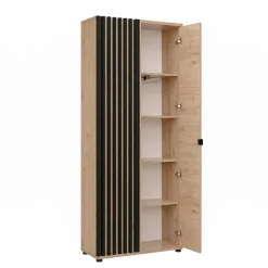Armadio ingresso 60x202h cm cannettato rovere nero Berlino