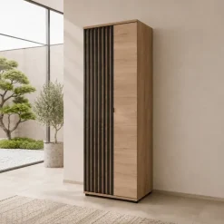 Armadio ingresso 60x202h cm cannettato rovere nero Berlino
