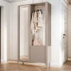 Armadio ingresso 105x197h cm con specchio e appendiabiti beige cashmere Elyana