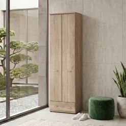 Armadio multiuso ingresso 60x203h cm 2 ante rovere sonoma California Gihome®