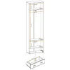 Armadio multiuso ingresso 60x203h cm 2 ante stampa a righe rovere rustico antracite California Gihome®