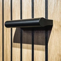 Armadio multiuso ingresso 60x203h cm 2 ante stampa a righe rovere rustico antracite California Gihome®