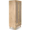 Armadio multiuso 80x200h cm 2 ante 1 cassetto moderno rovere Sombra