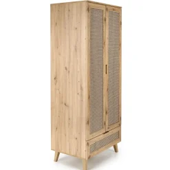 Armadio multiuso 80x200h cm 2 ante 1 cassetto moderno rovere Sombra