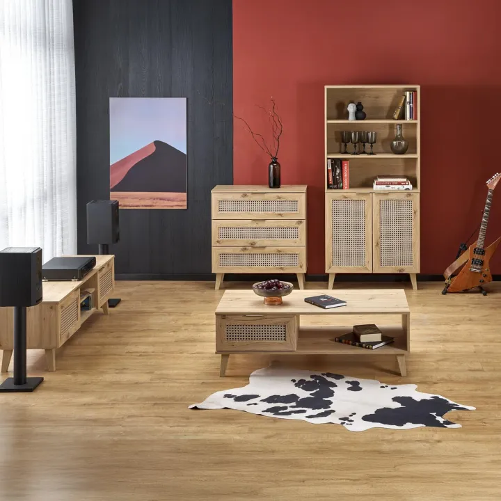 Armadio multiuso 80x200h cm 2 ante 1 cassetto moderno rovere Sombra