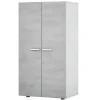 Armadio scarpiera 55x108h cm 2 ante battente bianco opaco cemento Tom