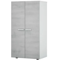 Armadio scarpiera 55x108h cm 2 ante battente bianco opaco cemento Tom