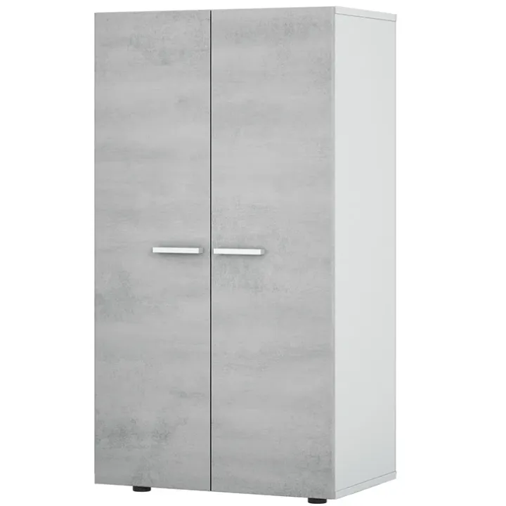 Armadio scarpiera 55x108h cm 2 ante battente bianco opaco cemento Tom