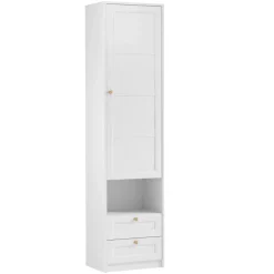 Armadio shabby 54x220h cm con vano comodino bianco Shubo
