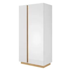 Armadio soggiorno 97x194h cm 2 ante bianco lucido rovere Noa Gihome®