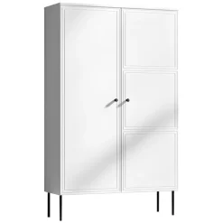 Armadio soggiorno 100x166h cm 2 ante bianco opaco Stark