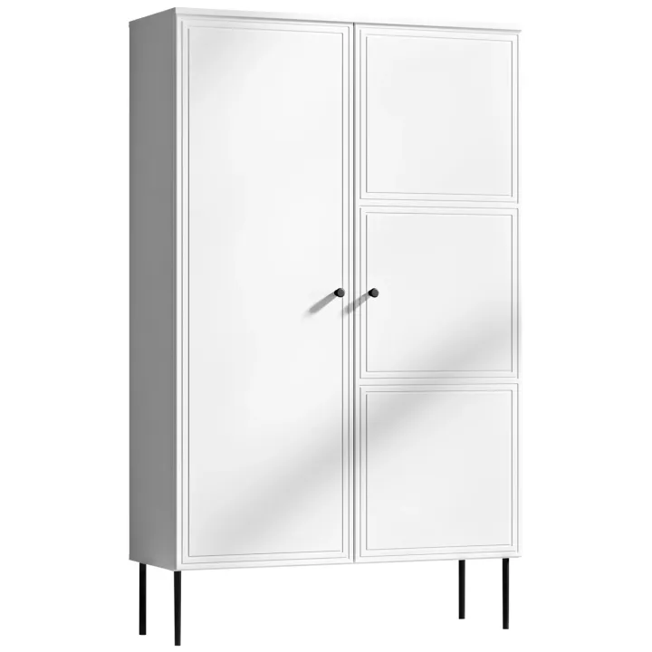 Armadio soggiorno 100x166h cm 2 ante bianco opaco Stark