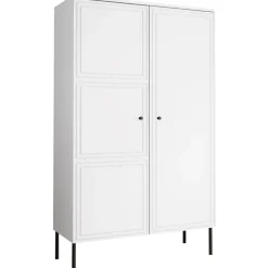 Armadio soggiorno 100x166h cm 2 ante bianco opaco Stark