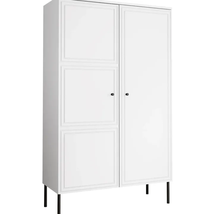 Armadio soggiorno 100x166h cm 2 ante bianco opaco Stark