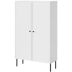 Armadio soggiorno 100x166h cm 2 ante bianco opaco Stark