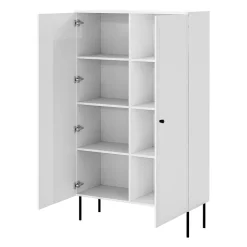 Armadio soggiorno 100x166h cm 2 ante bianco opaco Stark