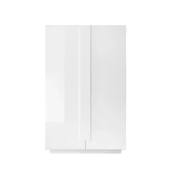 Armadio soggiorno 120x193h cm 2 ante moderno bianco laccato lucido Alvarez
