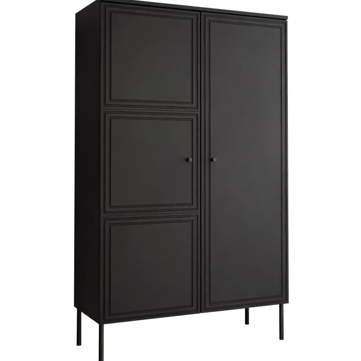Armadio soggiorno 100x166h cm 2 ante nero opaco Stark