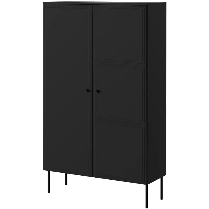 Armadio soggiorno 100x166h cm 2 ante nero opaco Stark