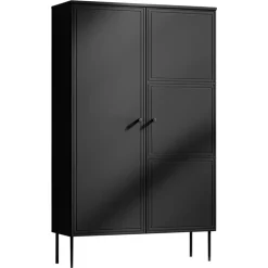 Armadio soggiorno 100x166h cm 2 ante nero opaco Stark