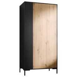 Armadio soggiorno 90x184h cm 2 ante rovere nero Duble