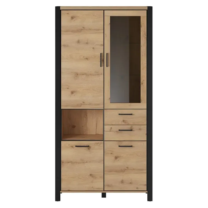 Armadio soggiorno100x200h cm industrial quercia nero opaco Neive