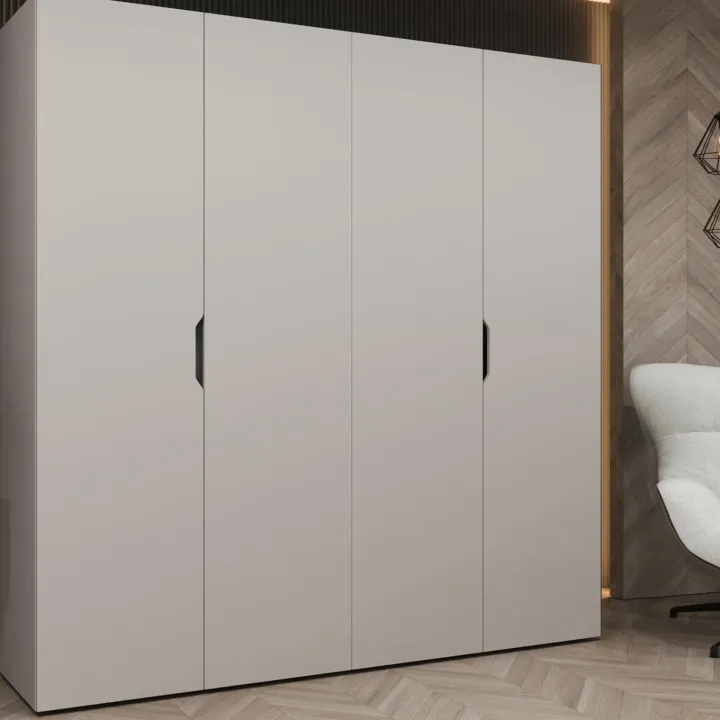 Armadio 200x202 cm 4 ante beige cashmere Valencia