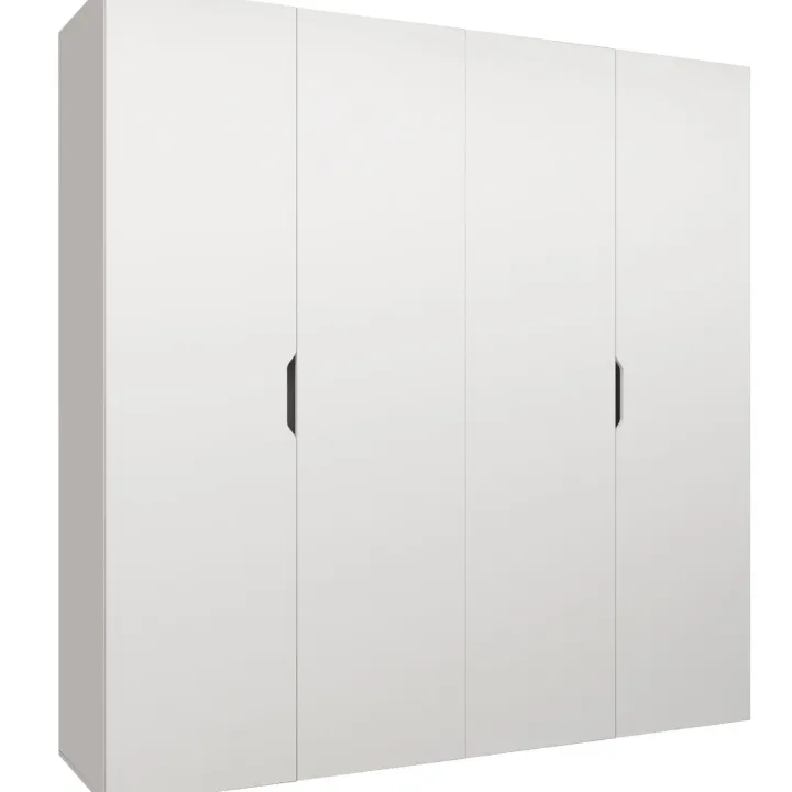 Armadio 200x202 cm 4 ante bianco opaco Valencia
