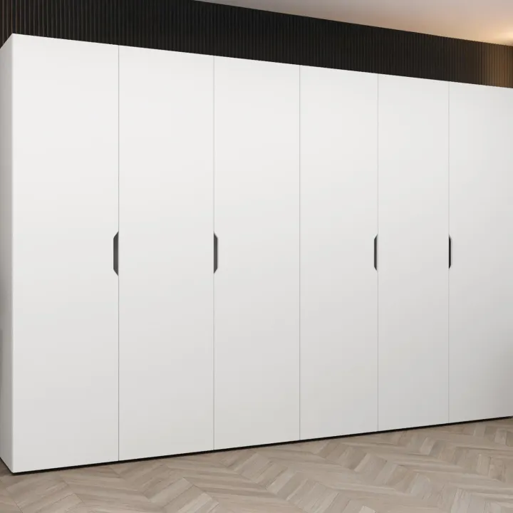 Armadio 300x202 cm 6 ante bianco opaco Valencia