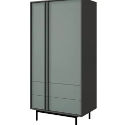 Armadio 93x195 cm 2 ante 2 cassetti antracide verde Essenzia