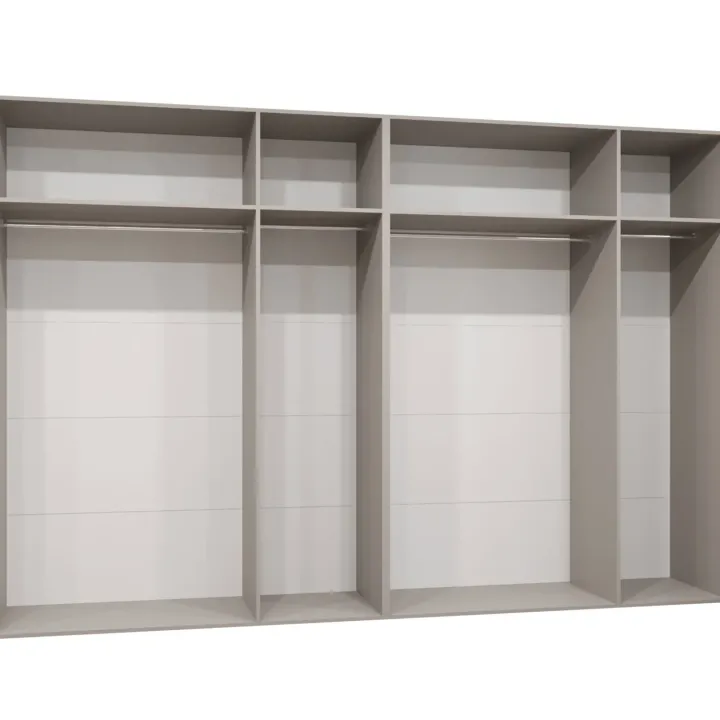 Armadio 300x202 cm 6 ante con specchio beige cashmere Valencia