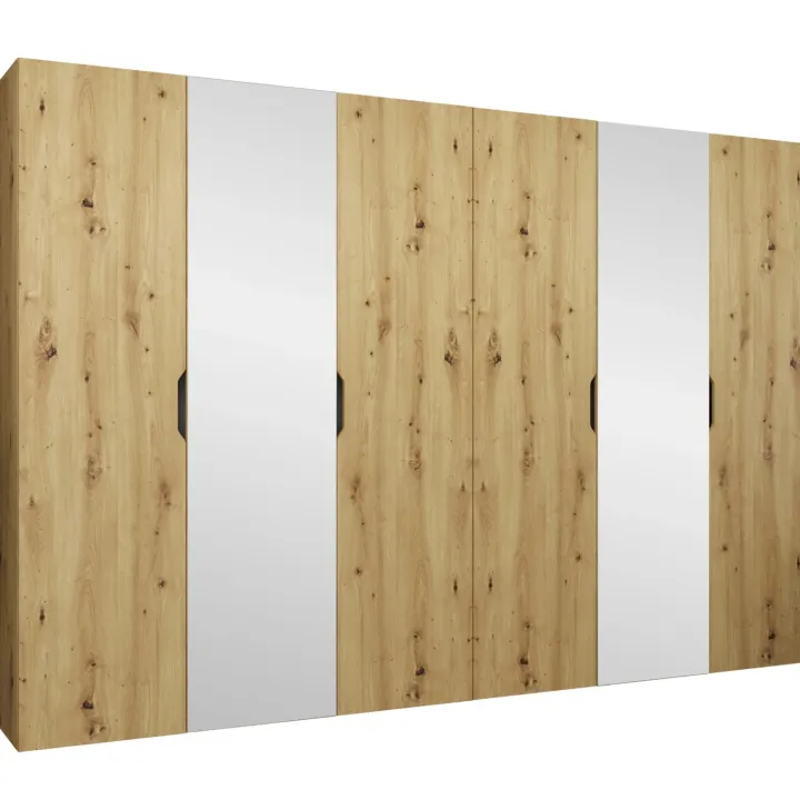 Armadio 300x202 cm 6 ante con specchio rovere Valencia