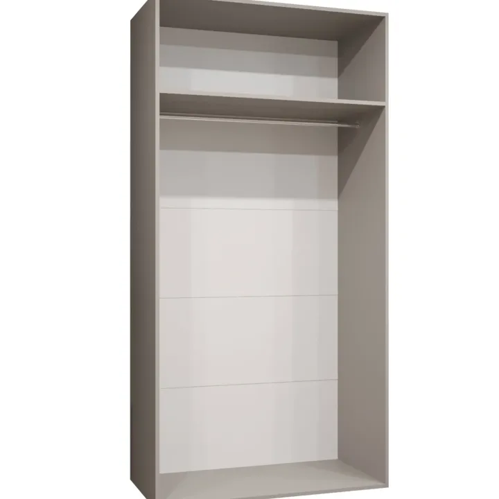 Armadio 100x202 cm 2 ante con specchio beige cashmere Valencia