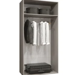 Armadio 100x202 cm 2 ante con specchio beige cashmere Valencia