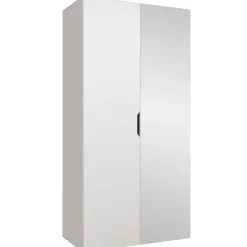 Armadio 100x202 cm 2 ante con specchio bianco opaco Valencia