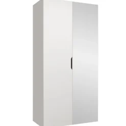 Armadio 100x202 cm 2 ante con specchio bianco opaco Valencia