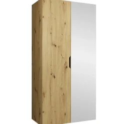 Armadio 100x202 cm 2 ante con specchio rovere Valencia
