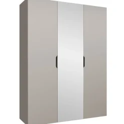 Armadio 150x202 cm 3 ante con specchio beige cashmere Valencia